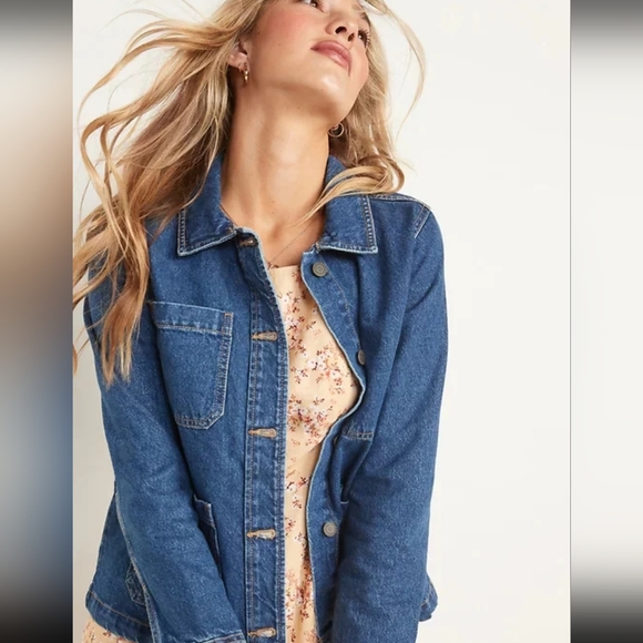 Old Navy Medium-Wash Jean Chore Jacket - Picture 2 of 8